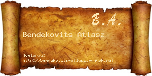 Bendekovits Atlasz névjegykártya